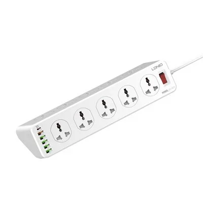 مشترك كهرباء LDNIO SC10610 بـ10 مقابس عالمية وشحن PD سريع 20 واط - Image 3