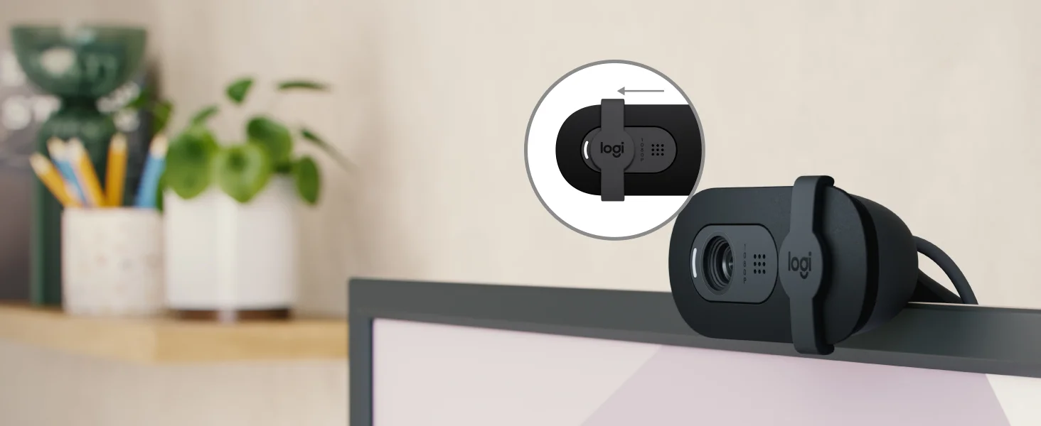 كاميرا ويب Logitech Brio 100 بدقة Full HD 1080p مع ميكروفون وغطاء خصوصية USB-A - أبيض - Thumbnail 13