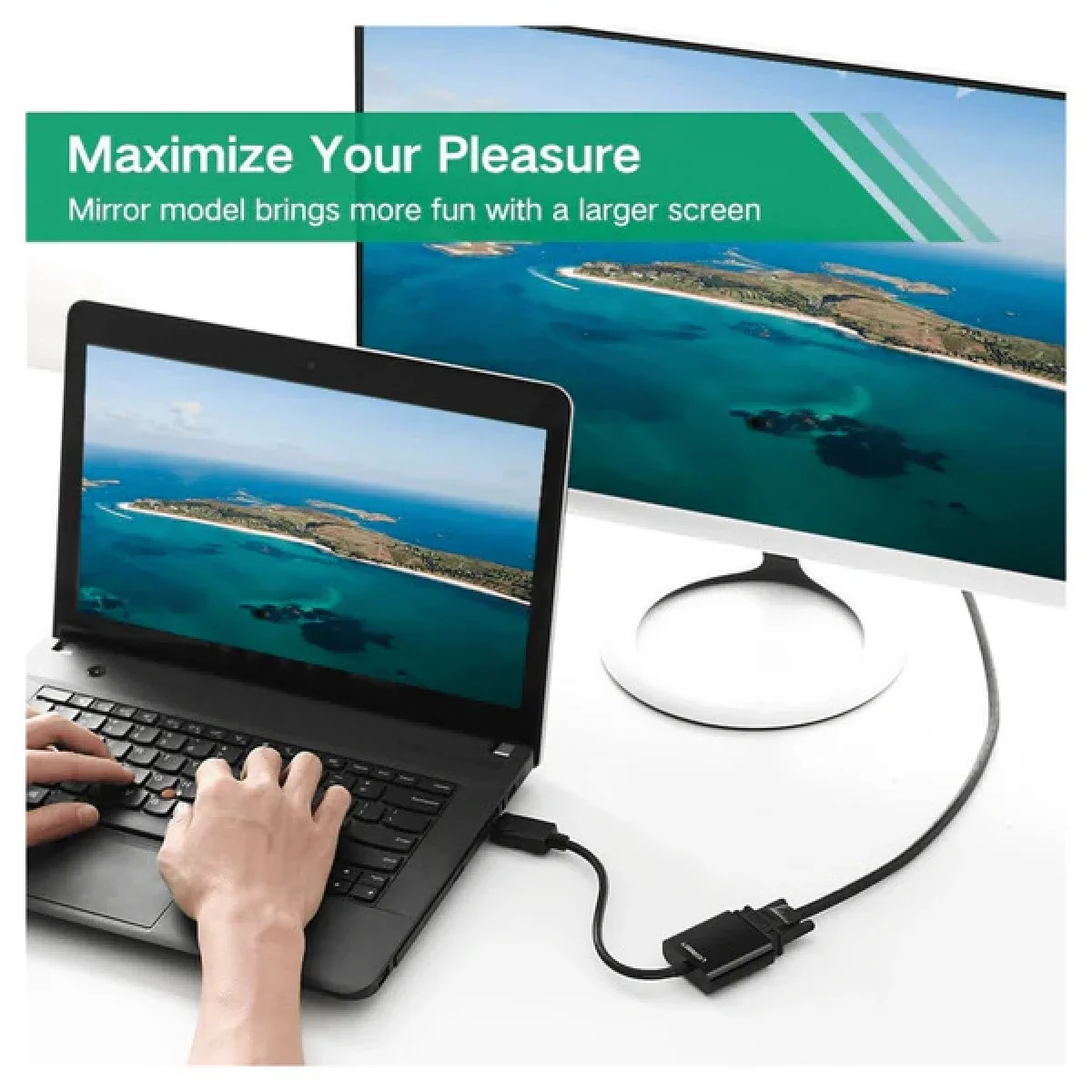 محول Ugreen DP109-20415 من DisplayPort إلى VGA نشط، أسود - Thumbnail 2