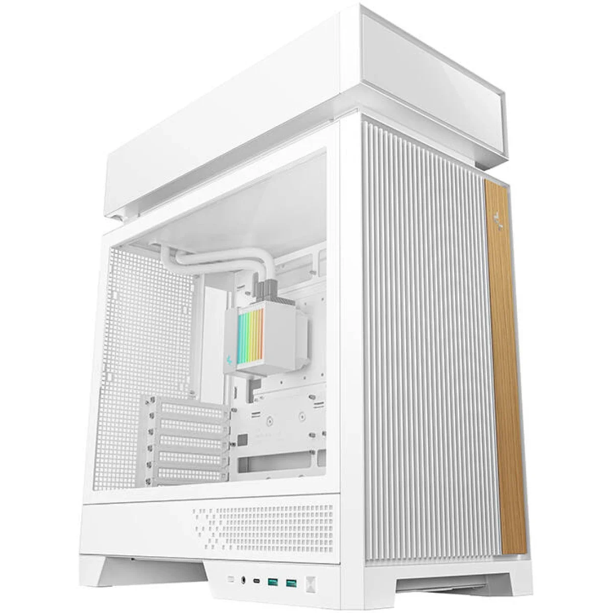 هيكل كمبيوتر DeepCool CL6600 ميد تاور مع مبرد سائل ARGB مقاس 360 و2× مراوح FL12R SE ARGB - أبيض - Image 1