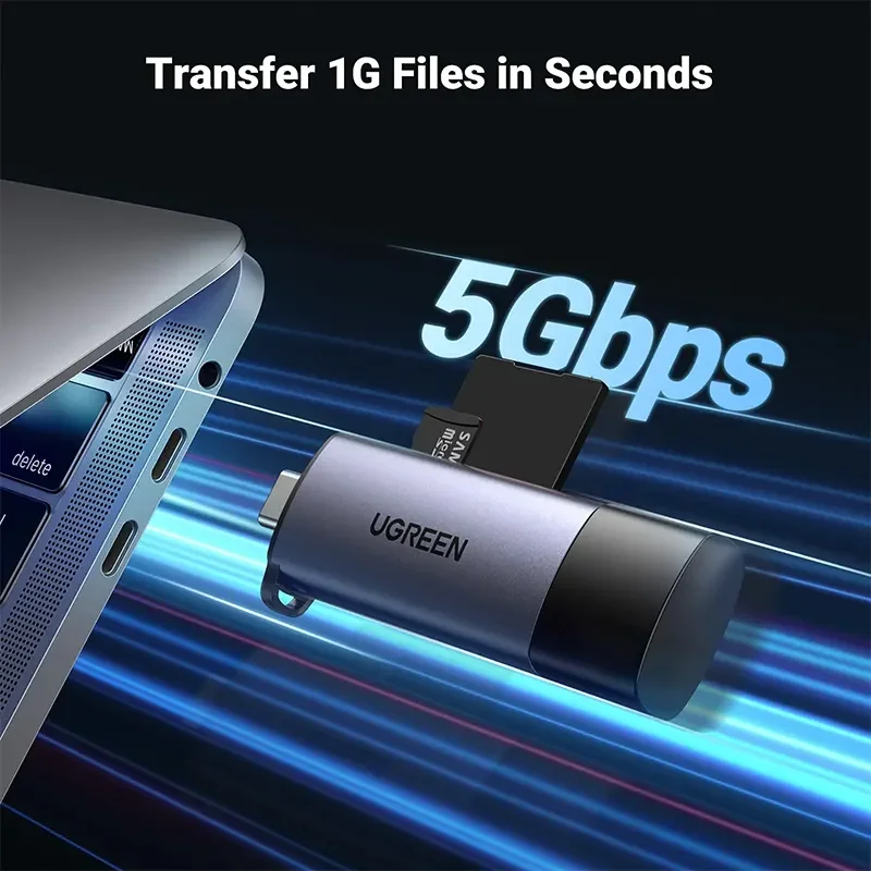 قارئ بطاقات Ugreen 50706 بمنافذ USB-C وUSB 3.0 لبطاقات SD وMicroSD - Image 4