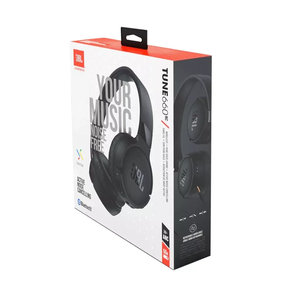 JBL Tune 660NC Wireless On-Ear Headphones with ANC, Black JBLT660NCBLKAM - Thumbnail 2