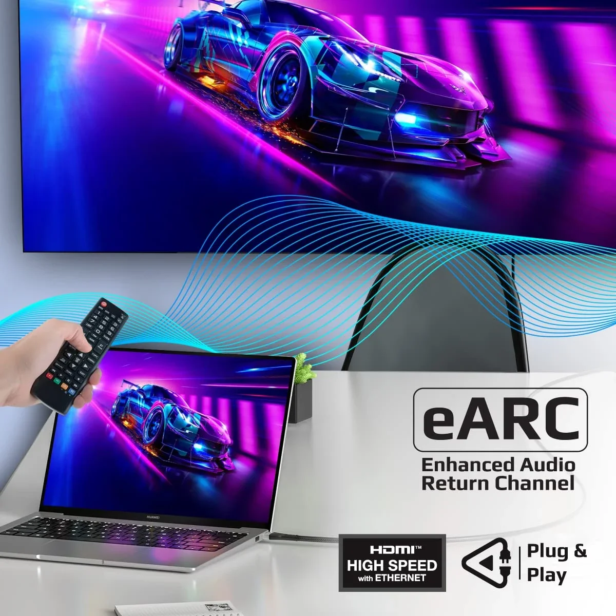 كابل HDMI 2.1 من Promate PrimeLink8K-300 بطول 3 متر بسرعة 48Gbps ودقة 8K@60Hz - Image 4
