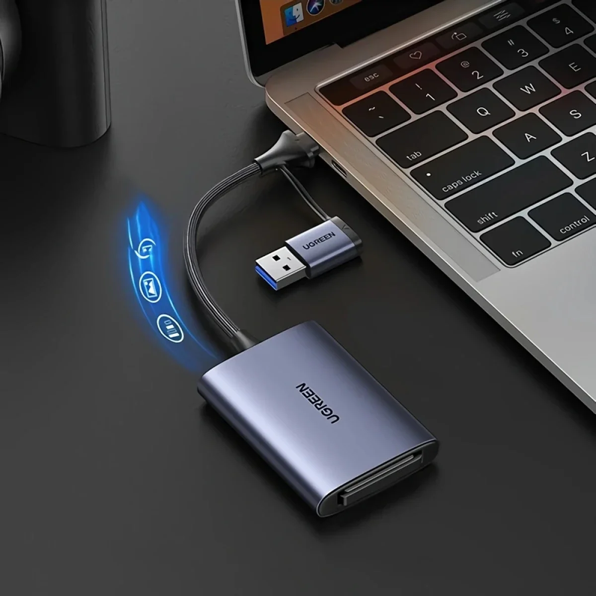 قارئ بطاقات XQD Ugreen 50900 ثنائي USB-A وUSB-C بسرعة 339MB/s - Image 3