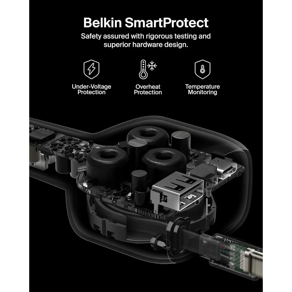 Belkin 75W USB-C Car Charger with 30in Retractable USB-C Cable - Black - Thumbnail 7