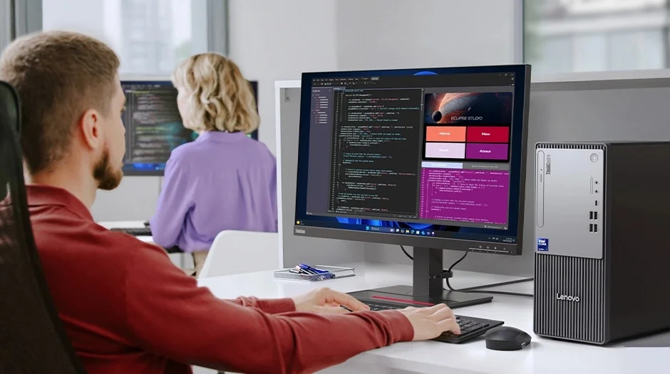 كمبيوتر مكتبي Lenovo ThinkCentre Neo 50t Gen 6 Tower بمعالج Intel Core Ultra 5 225 وذاكرة 8GB وتخزين 512GB SSD لون أسود - Image 15