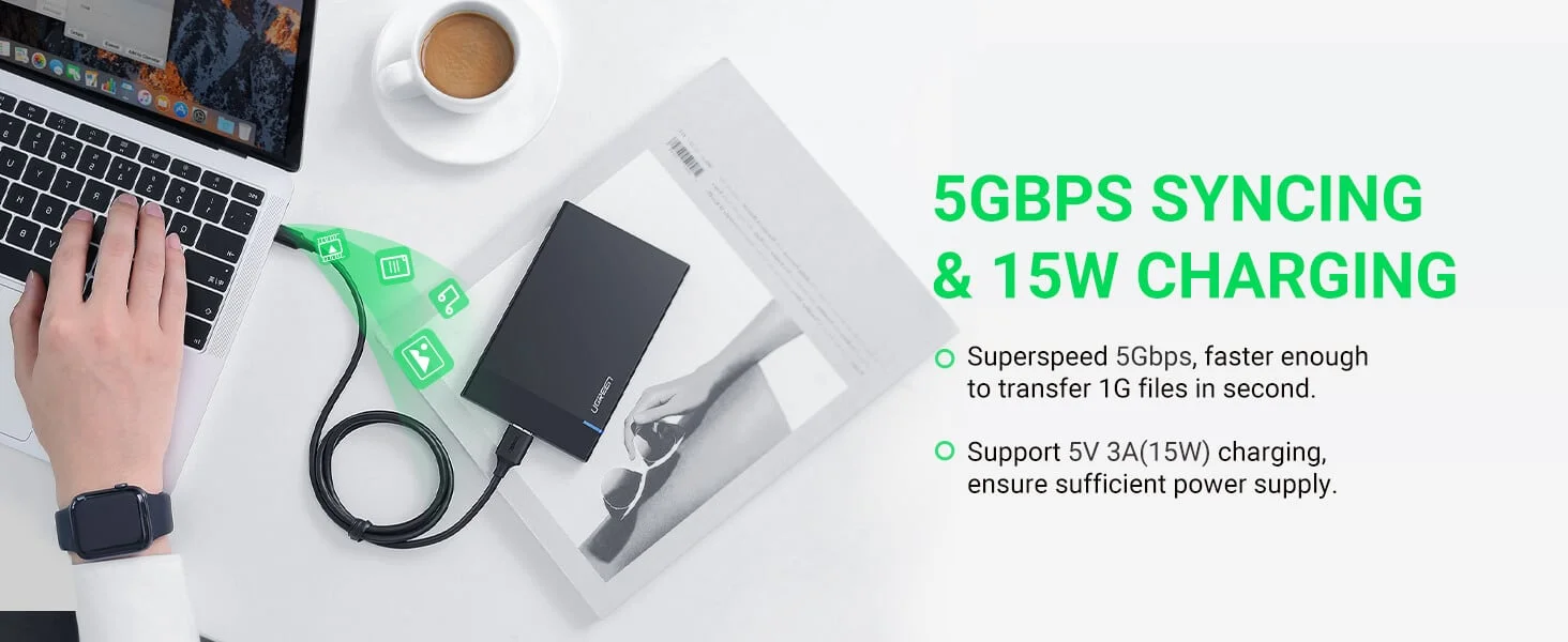 Ugreen 20103 USB-C to Micro-B 3.0 Cable - Thumbnail 3