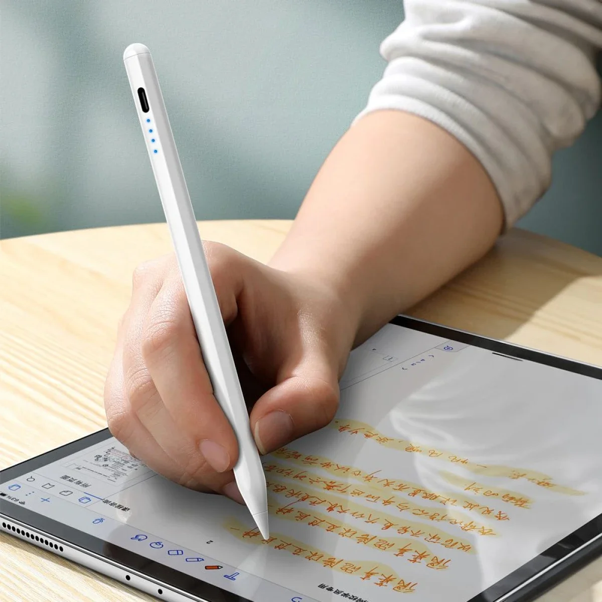 WIWU W A03 Magnetic Charging Stylus Pen for iPad - White - Thumbnail 6