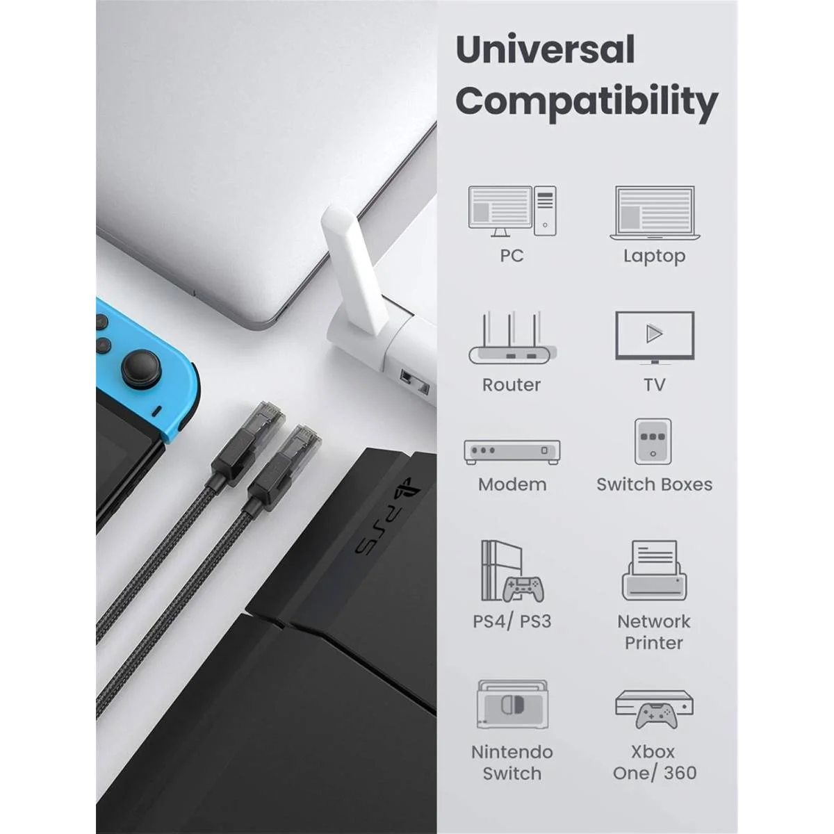 كيبل شبكة Ugreen Cat6 بطول 5 متر، 1000Mbps، RJ45، U/UTP - Image 4