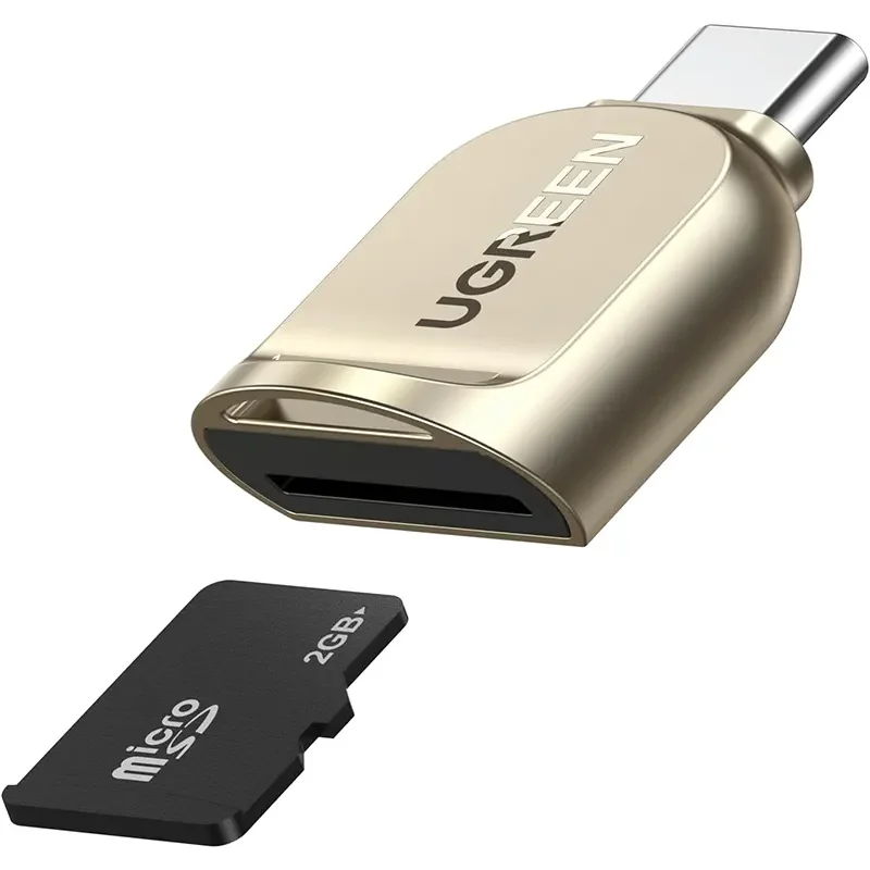 قارئ بطاقات Ugreen 80124 من USB-C إلى Micro SD بهيكل من سبيكة الزنك