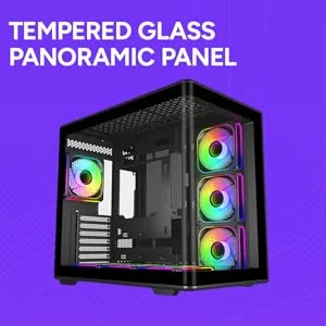 هيكل كمبيوتر Cooler Master Elite 600 ATX Mid-Tower باللون الأبيض مع 7 مراوح ARGB عكسية مثبتة مسبقًا - Thumbnail 9