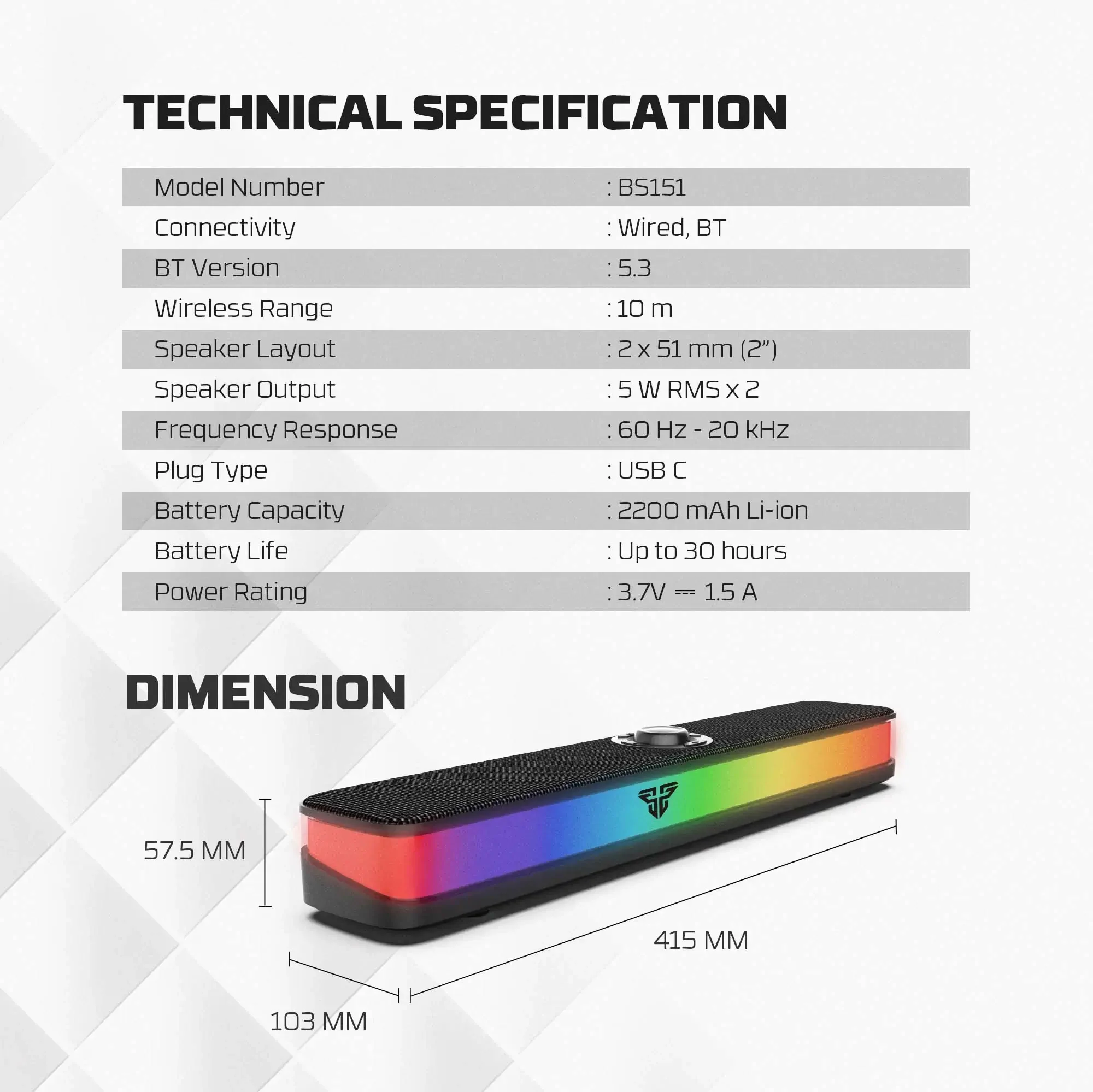سماعة ألعاب (بلوتوث و سلكي) Fantech Groove Bar Pro USB Type-C - Image 9