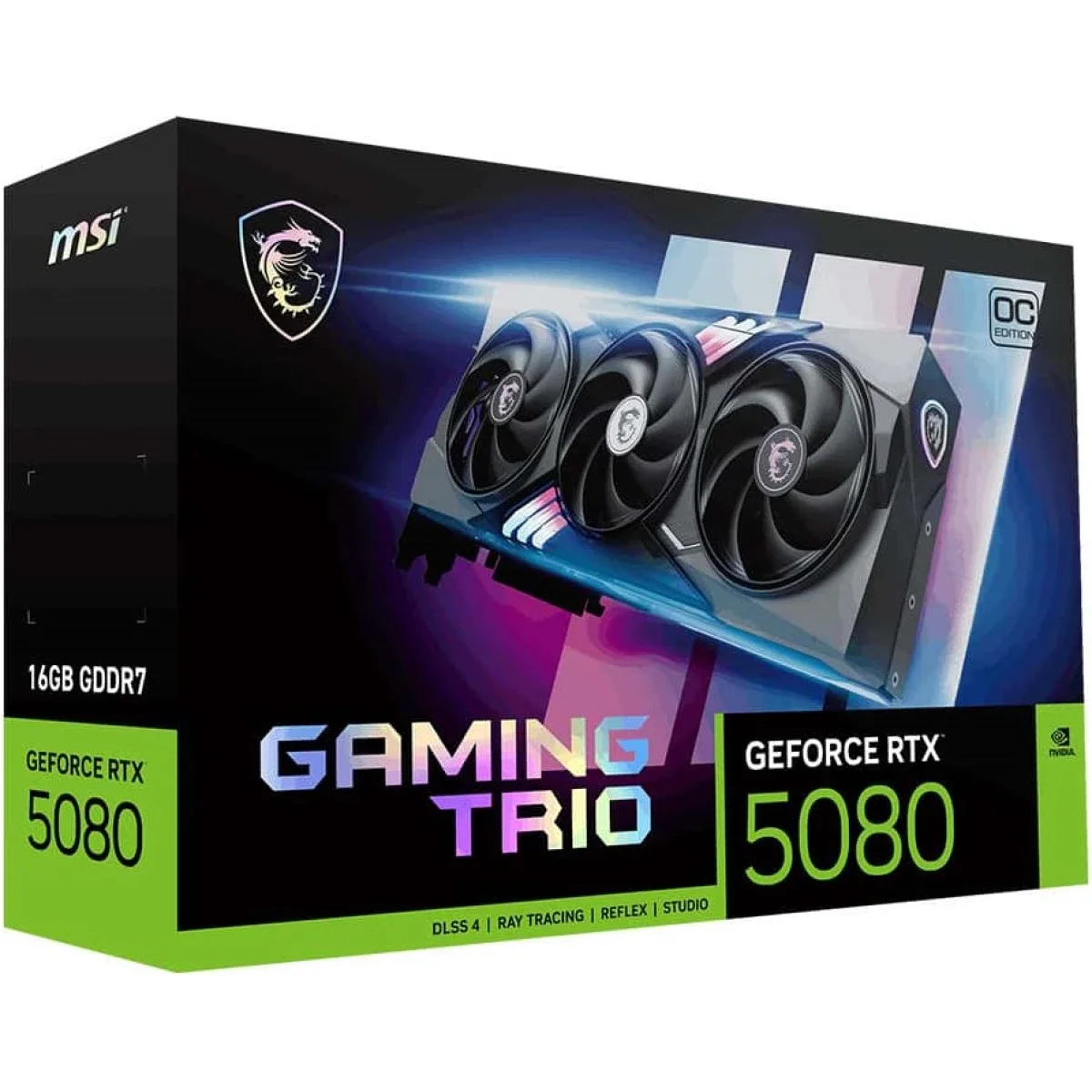 كرت شاشة MSI GeForce RTX 5080 16GB GDDR7 Gaming Trio OC PCI Express 5.0 - Thumbnail 2