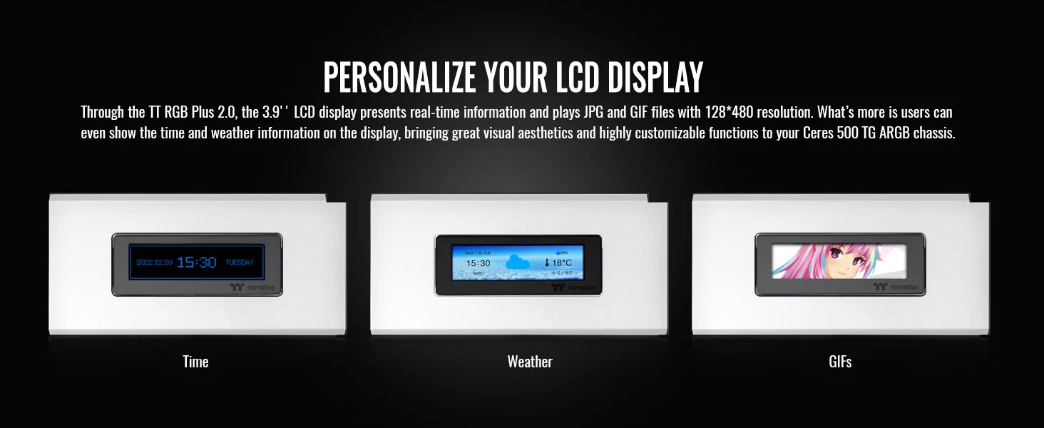 Thermaltake Ceres 500 LCD Panel Kit 3.9" White - Thumbnail 9