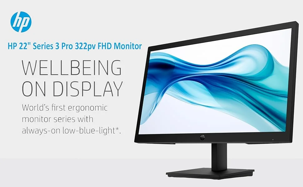 شاشة HP 322pv Series 3 Pro مقاس 22 إنش Full HD بتردد 75Hz باللون الأسود - Thumbnail 6