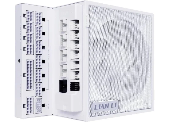 مزود طاقة LIAN LI Edge بقدرة 1000W وكفاءة 80+ Gold وتصميم كامل الوحدات، ATX 3.0/3.1 وPCIe 5.1، أبيض