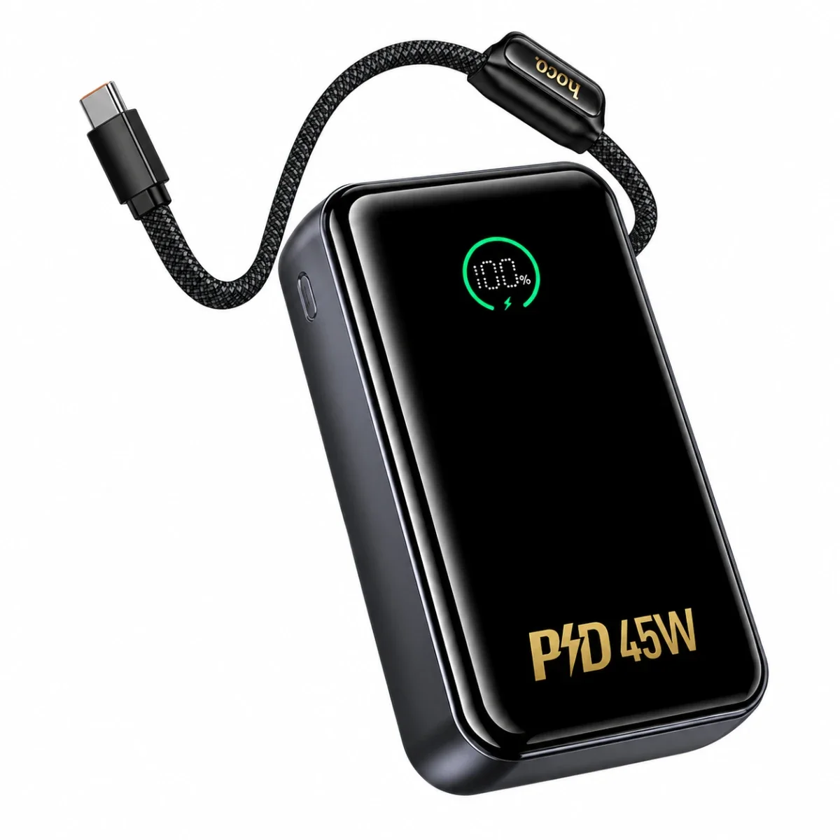 باور بانك HOCO Q54 Shine سعة 20000mAh بشحن PD45W رمادي معدني - Image 3