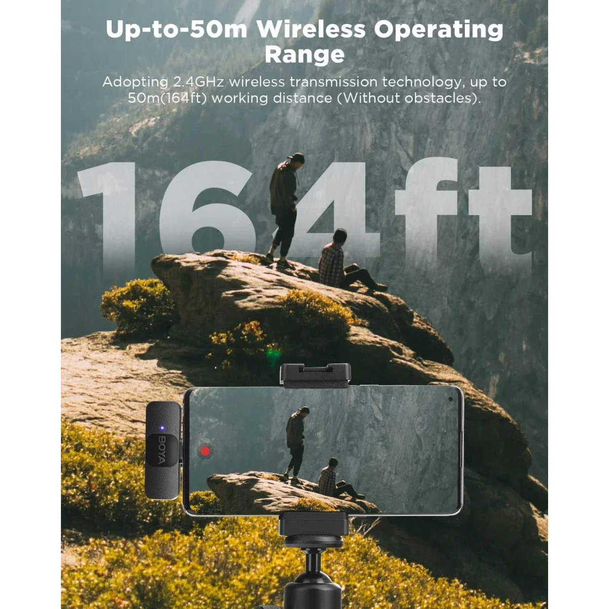 Boya BY-V20 USB-C Wireless Lavalier Microphone with Noise Cancellation - Black - Thumbnail 7