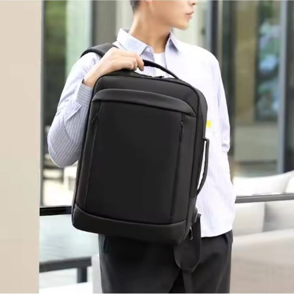 Black Waterproof Business Backpack for Laptops up to 17 Inch - Image 5