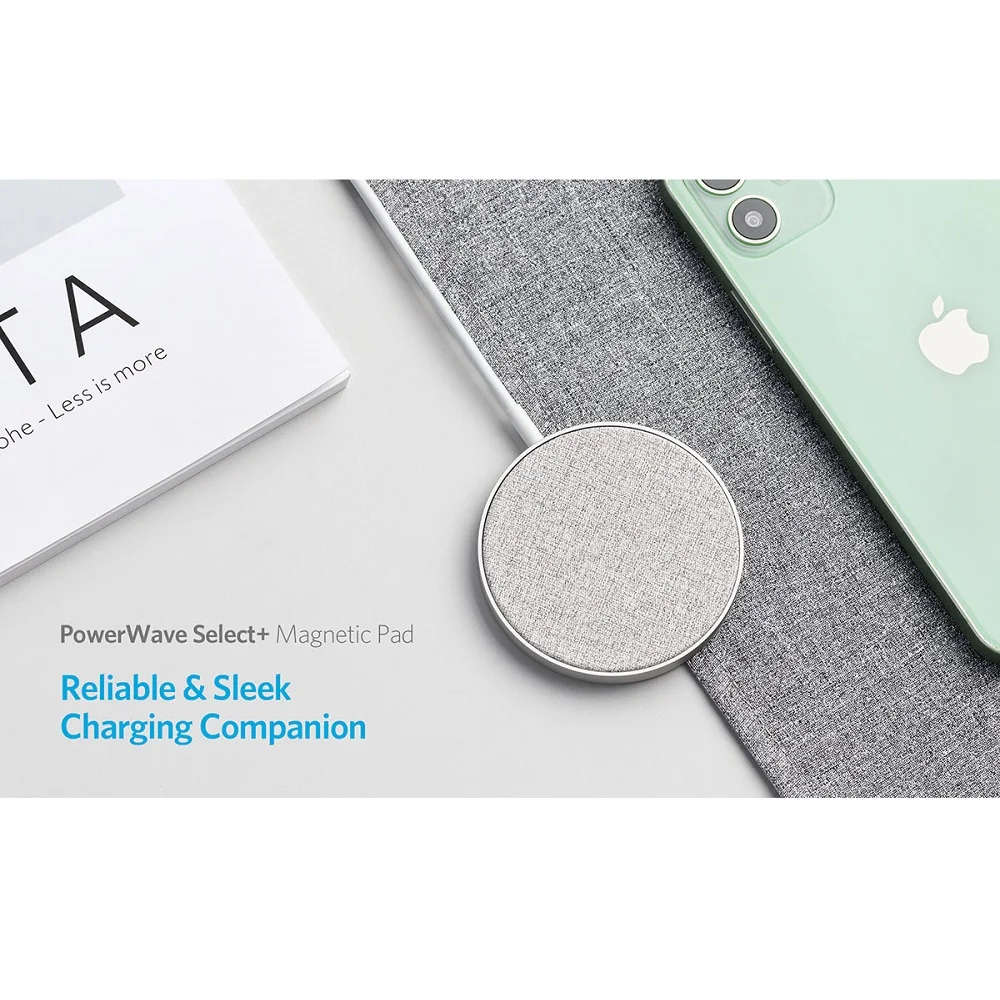 Anker PowerWave Select+ 7.5W Magnetic Charging Pad, Silver, A2566H41, US Model (No Warranty) - Image 8