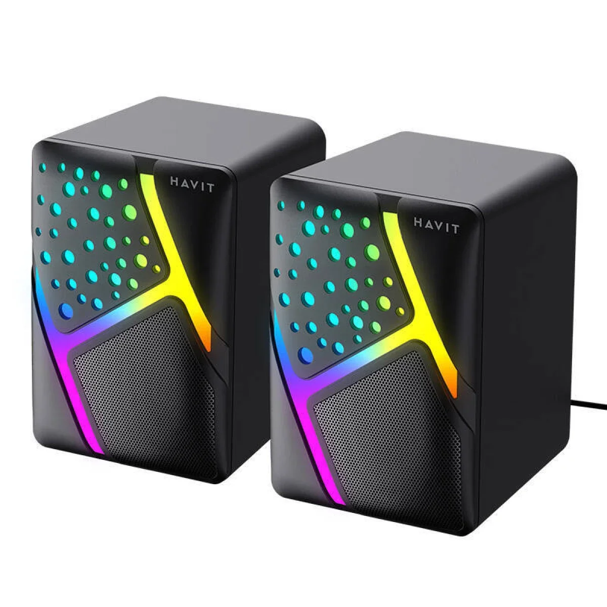 HAVIT HV-SK763 2.0 RGB USB Wired Speaker Black - Thumbnail 4