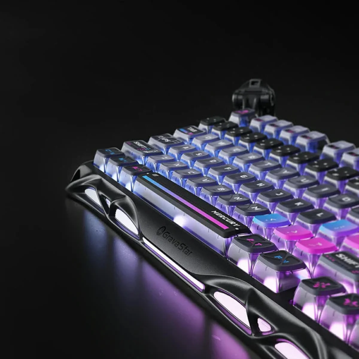 كيبورد ألعاب ميكانيكي لاسلكي GravaStar Mercury K1 Pro 75% جالاكسي بلاك - Image 6