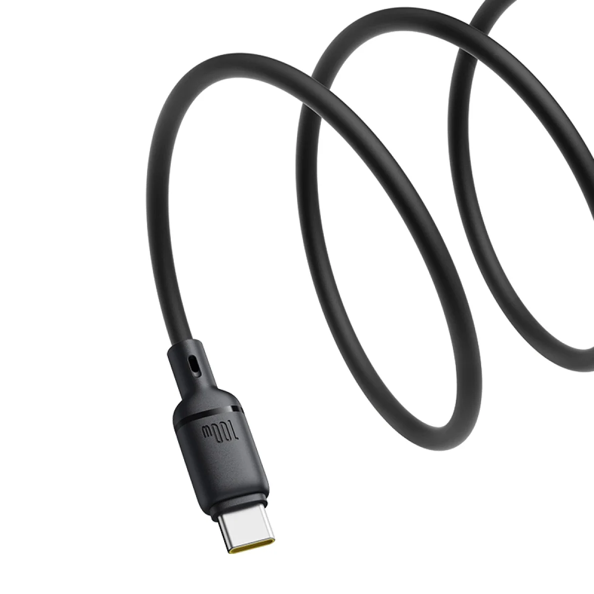 كابل Baseus Silky Series للشحن السريع USB-C إلى USB-C بقدرة 100 واط 1 متر أسود - Image 3