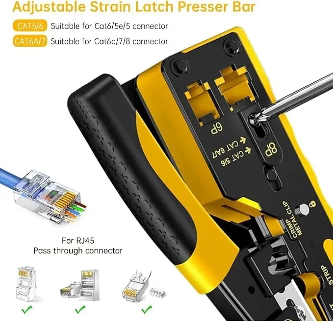 RJ45 Pass-Through Network Crimping Tool Kit N7088 for Cat5/Cat6/Cat7 - Image 2