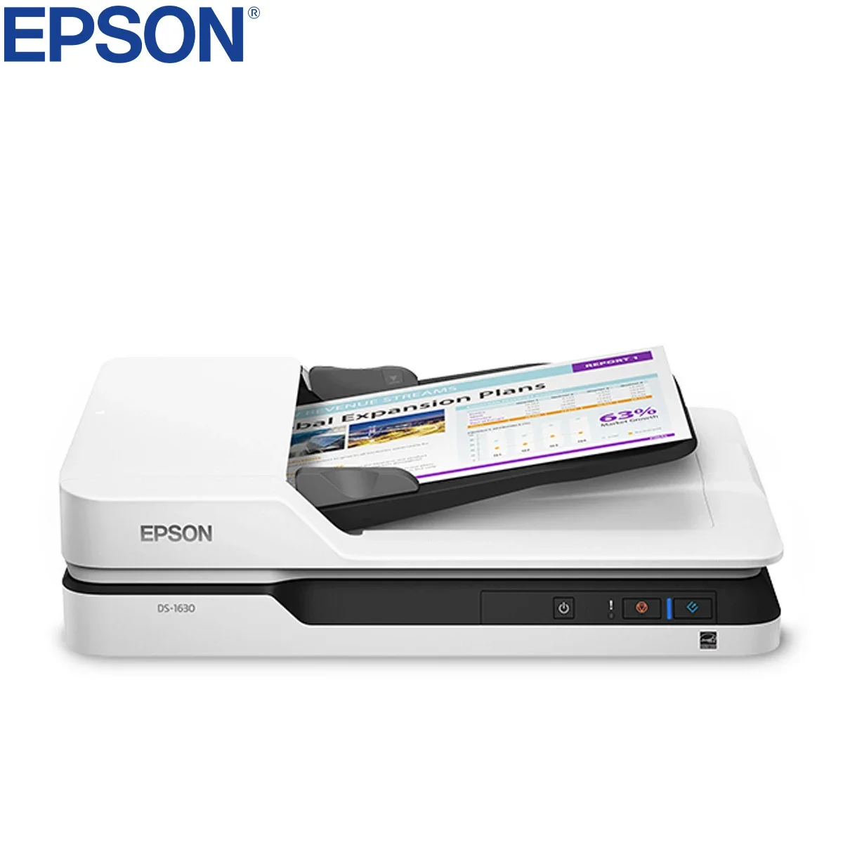 ماسح مستندات ملون مسطح EPSON DS-1630 مع مغذي تلقائي 50 ورقة
