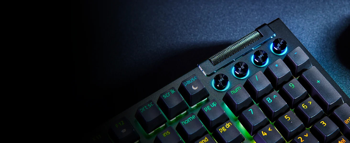 كيبورد ألعاب Razer BlackWidow V4 ميكانيكي بمفاتيح صفراء - أسود - Thumbnail 11