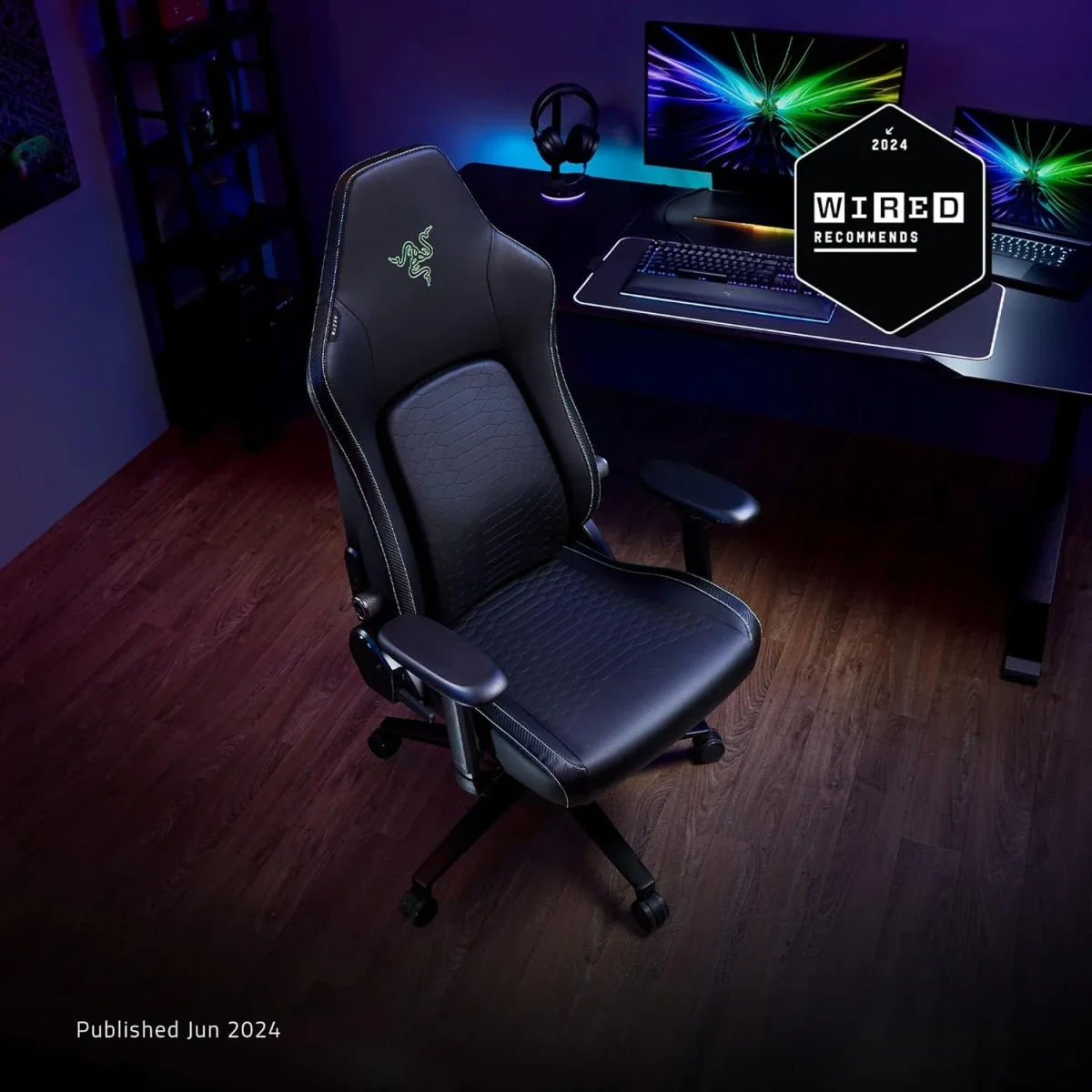 كرسي ألعاب Razer Iskur V2 بمساند ذراع 4D وإمالة حتى 152 درجة، أسود - Image 2