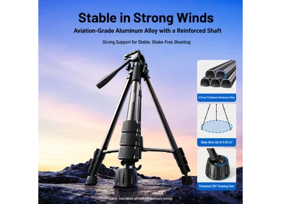 Ugreen LP661 Multifunction Professional Floor Tripod Stand 1.45 m - Image 7