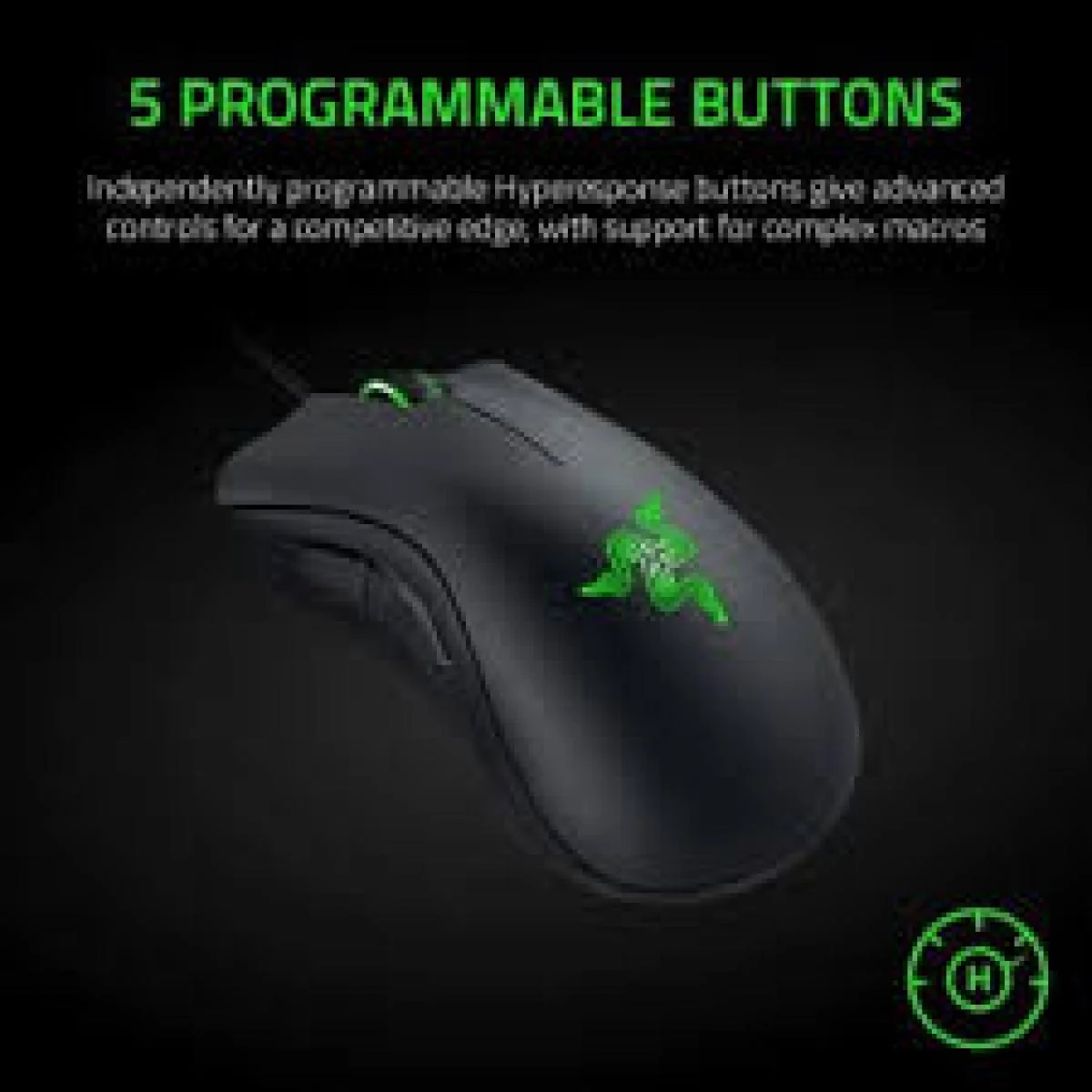 Razer DeathAdder Essential Wired Gaming Mouse with 6400 DPI Optical Sensor - Black - Thumbnail 3