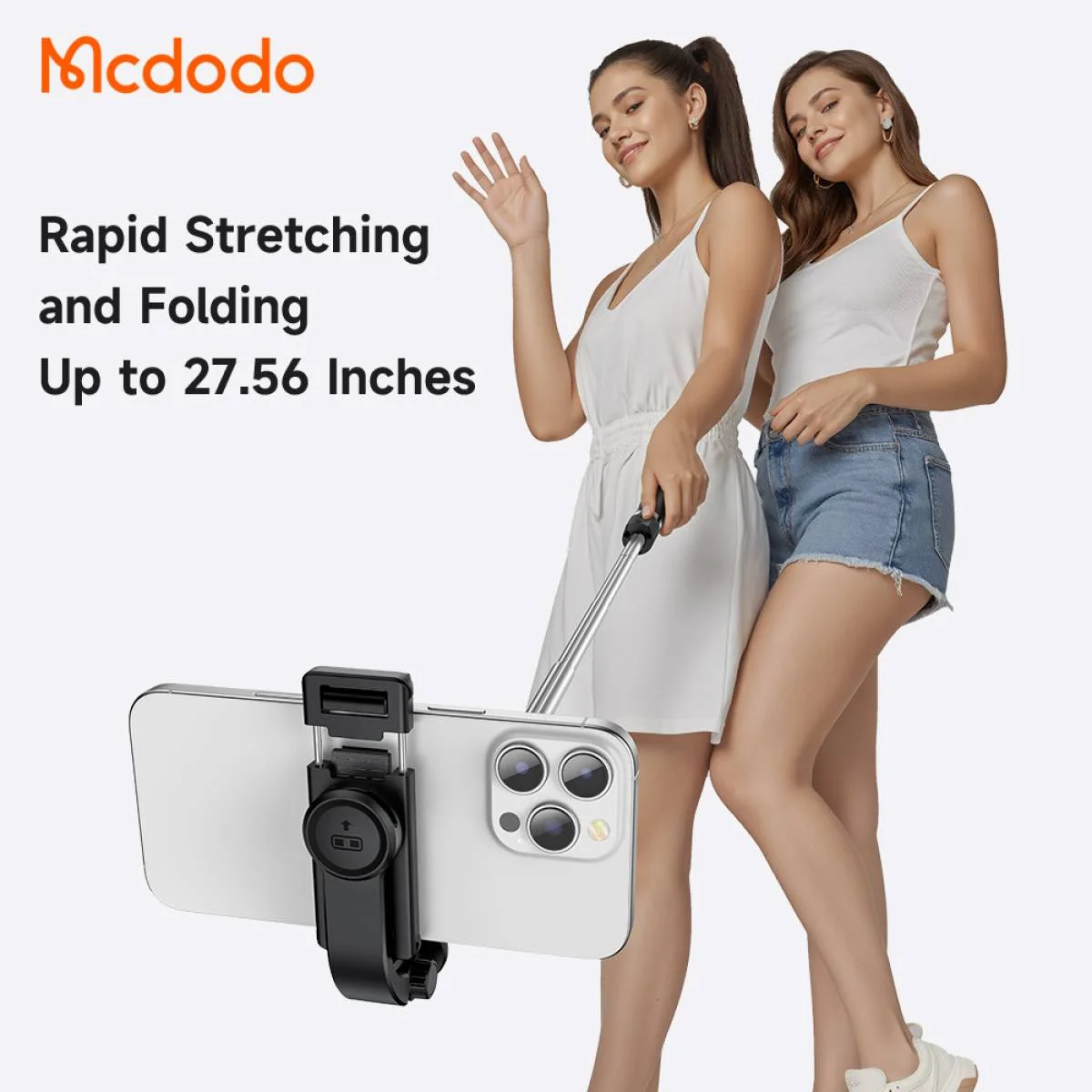 عصا سيلفي وحامل ثلاثي Mcdodo SS-724 لاسلكي مع ريموت، قابل للتمديد 695 مم ودوران 360°، ABS وفولاذ مقاوم للصدأ، ضمان 18 شهر - Image 7