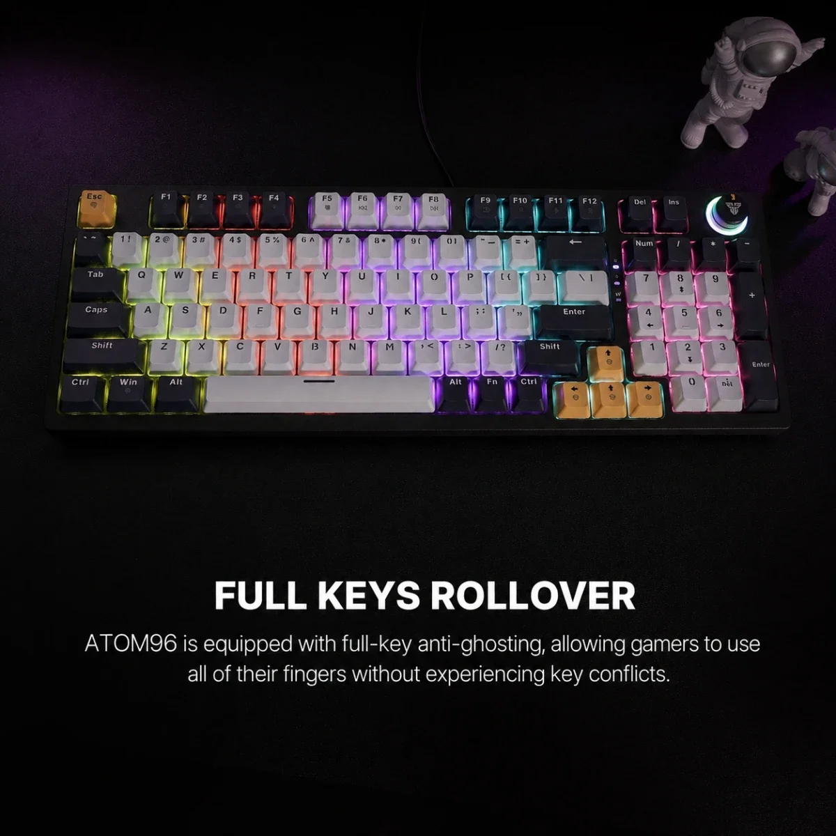 Fantech ATOM96 MK890V2 MIZU 96-Key Wired Mechanical Gaming Keyboard SkyBlue / Navy with Taro Switches - Image 5