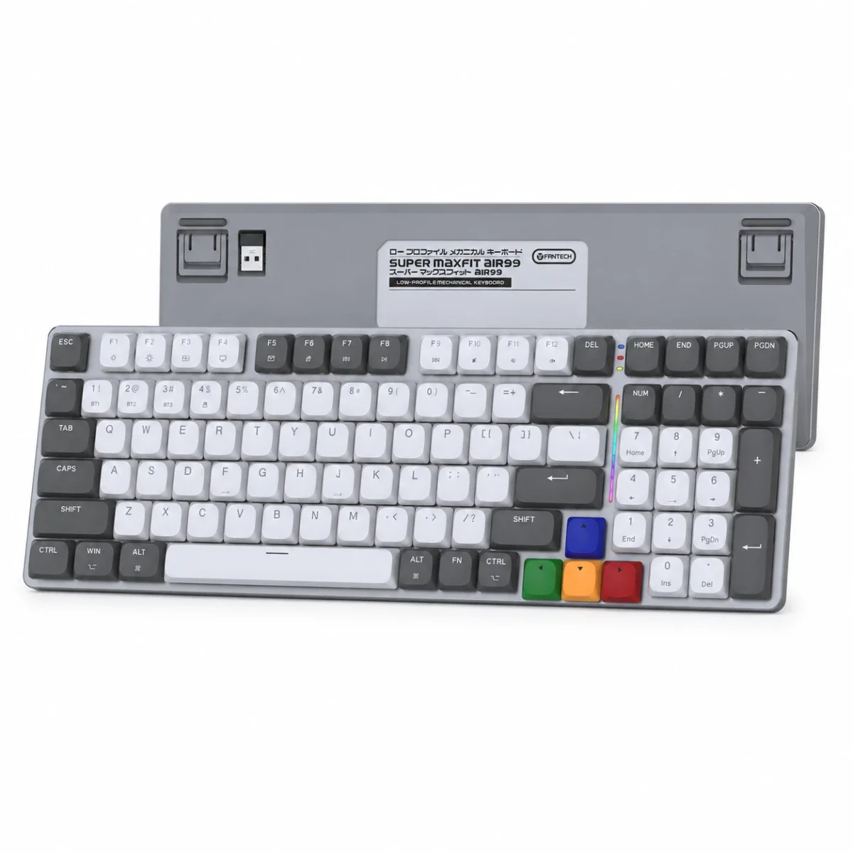 Fantech Low-Profile Wireless Mechanical Keyboard Grey Red Switch SUPER MAXFIT AIR99 MK916 - Image 2