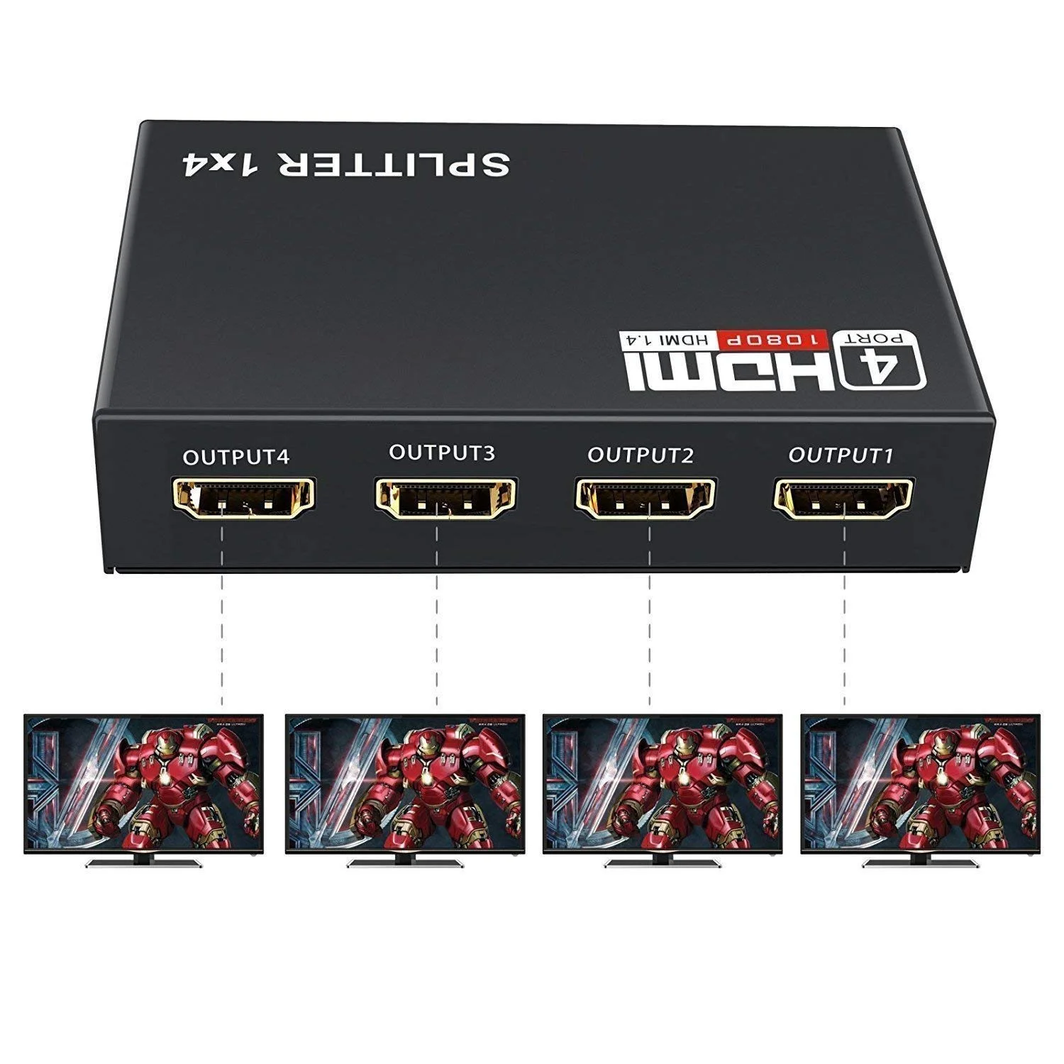 موزع HDMI 1×4 منافذ بدقة Full HD 1080p - Image 2