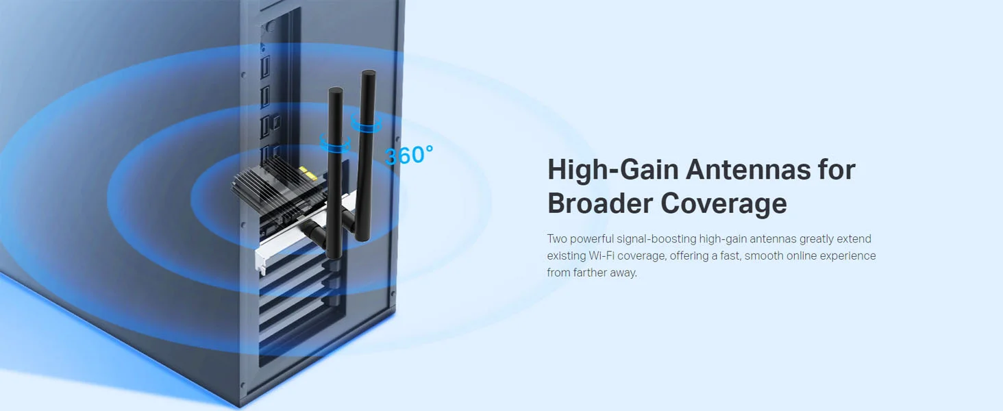 لا سلكي بلوتوث ممتاز يركب على PCIe داخل الكمبيوتر TP-LINK Archer TX50E AX3000 Wi‑Fi 6 - Image 9