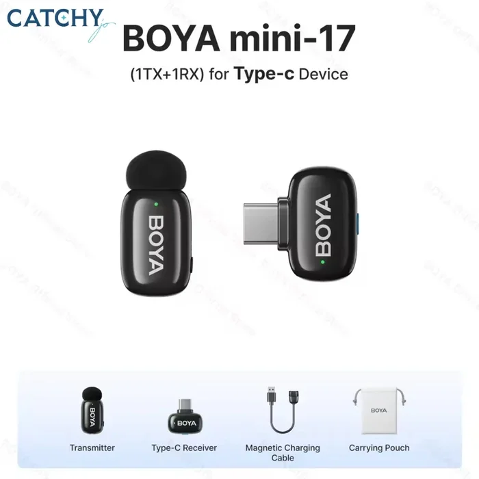 Boya Mini Wireless USB-C Lavalier Microphone – 17 1TX-1RX - Thumbnail 3