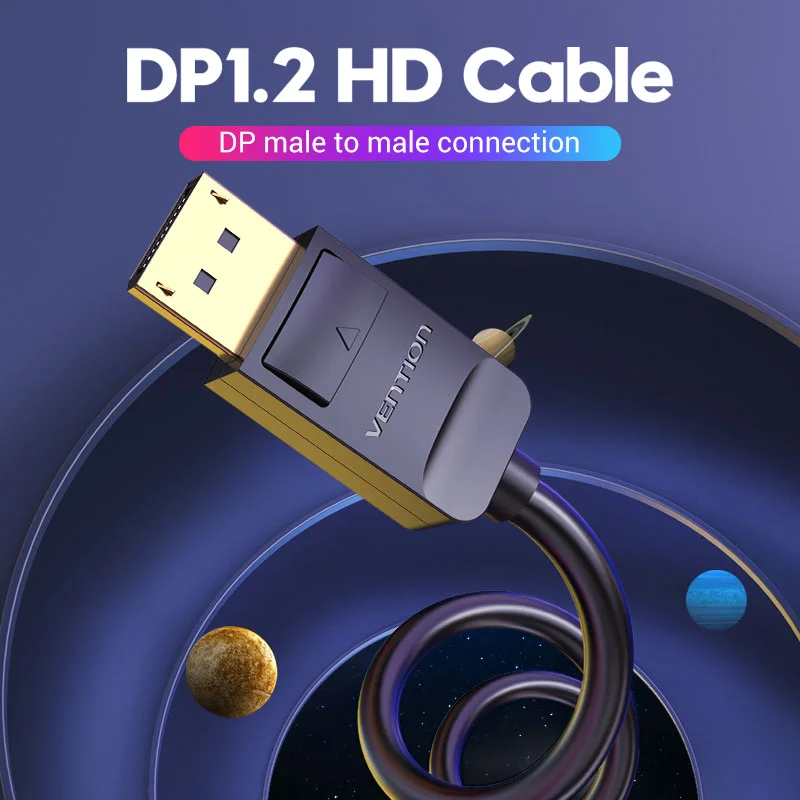كيبل Vention HACBG DisplayPort 1.2 ذكر إلى ذكر بطول 1.5 متر - Thumbnail 6