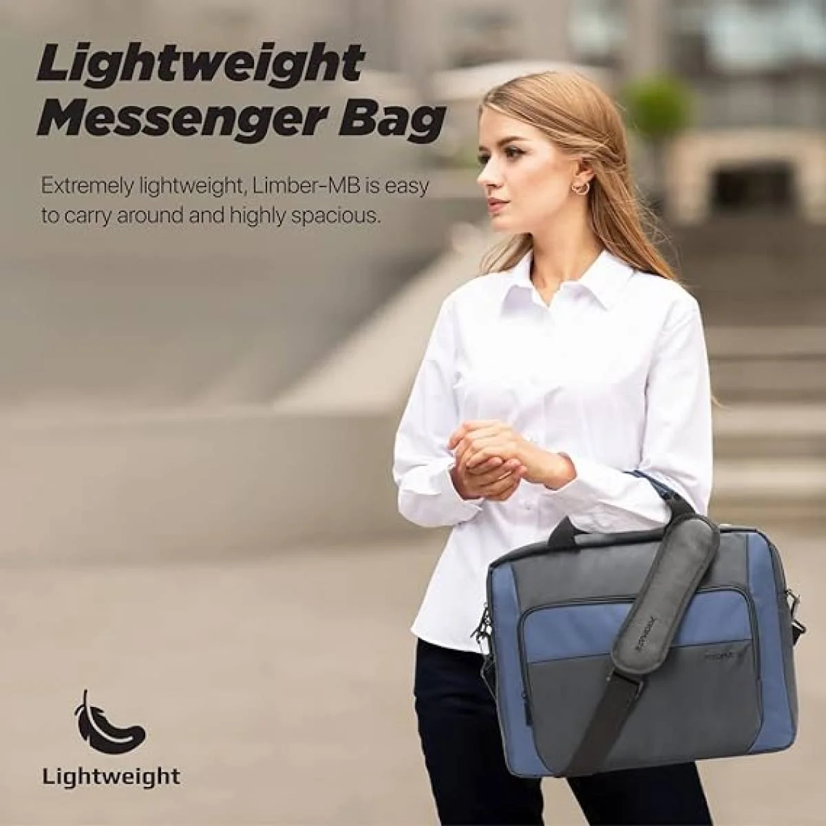Promate Limber-MB Lightweight Messenger Laptop Bag for Up to 15.6-Inch Laptops - Image 7