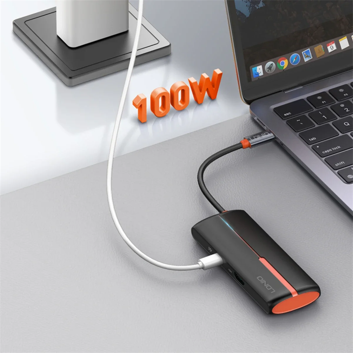 LDNIO DS-25H 5-in-1 USB-C Multiport Hub with 4K HDMI, USB 3.0 and 100W PD - Black - Image 4