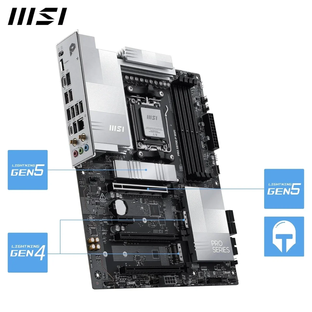 لوحة أم MSI PRO X870E-P WiFi 7 بحجم ATX لمعالجات AMD Ryzen 9000/8000/7000، مقبس AM5، ذاكرة DDR5، PCIe 5.0 - Image 5