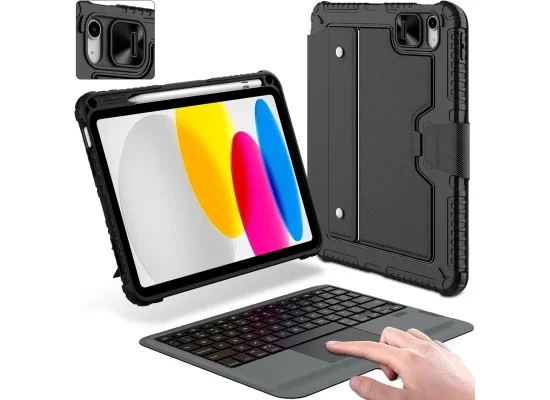 غطاء لوحة مفاتيح Nillkin لجهاز iPad الجيل العاشر وiPad A16 الجيل الحادي عشر مع لوحة تتبع، أسود - Image 7