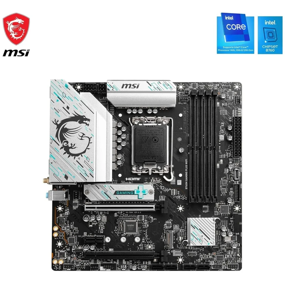 لوحة أم MSI B760M GAMING PLUS WIFI 6E mATX DDR5 مع PCIe 4.0 و2x M.2 - Image 2