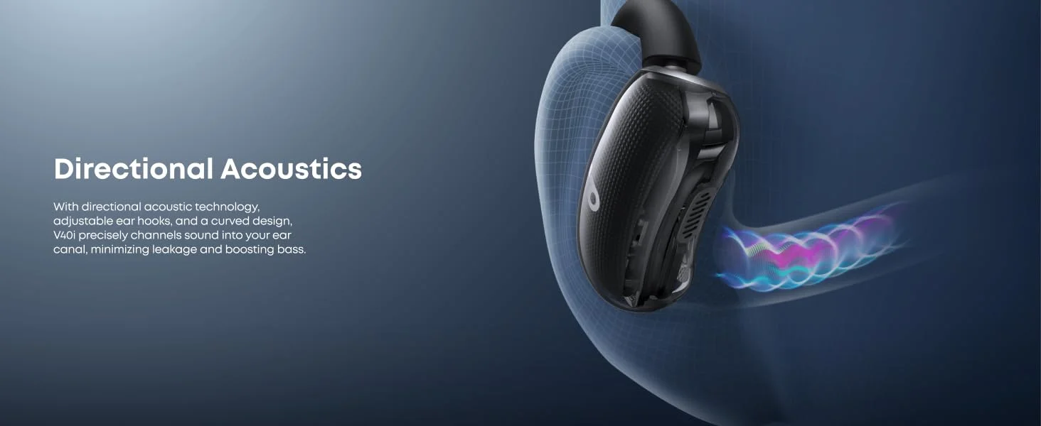 سماعات مفتوحة الأذن Anker Soundcore V40i بتقنية Bluetooth 5.4 ووقت تشغيل 21 ساعة - أسود - Image 16