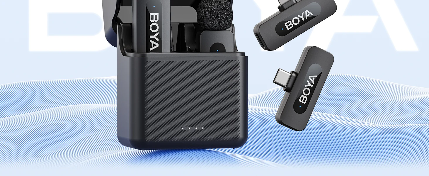 ميكروفون لافالير لاسلكي Boya BY-V3 Combo مع 2TX + 2RX ومدى 100 متر - Image 10