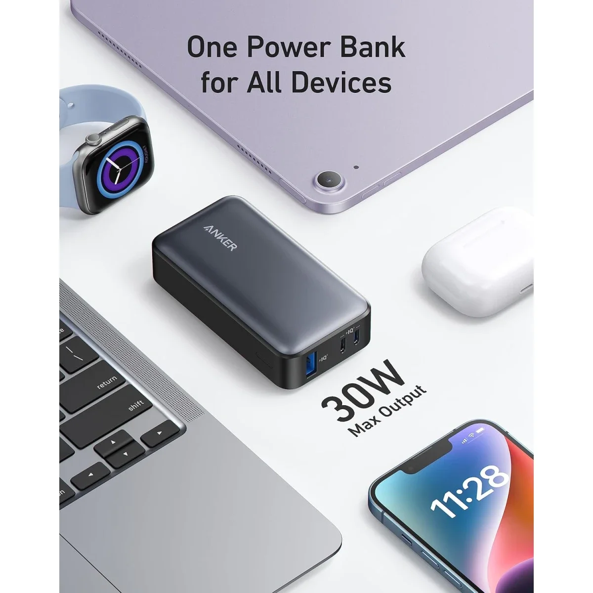 Anker 533 Power Bank PowerCore 30W 10000mAh Portable Charger Black - Thumbnail 4