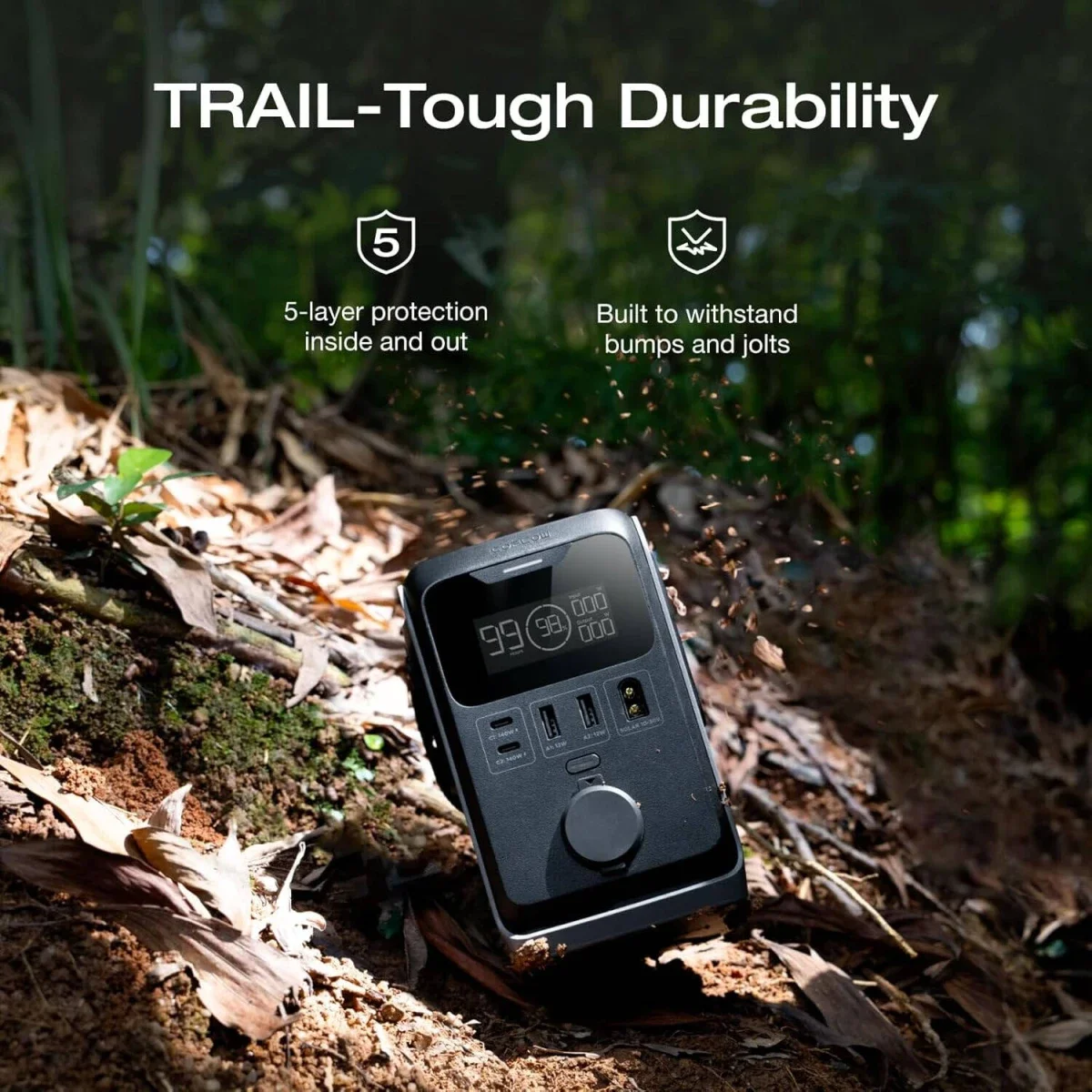 EcoFlow TRAIL 300 DC Portable Power Station 288Wh LiFePO4, 300W DC Output - Thumbnail 5