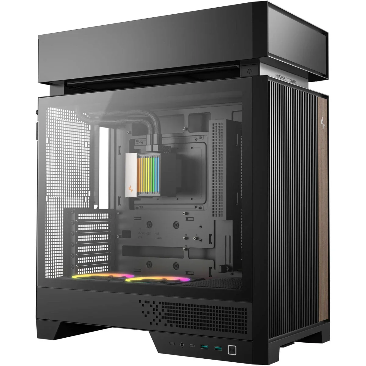 هيكل كمبيوتر DeepCool CL6600 ميد تاور مع مبرد سائل ARGB مقاس 360 و2× مراوح FL12R SE ARGB - أسود - Image 2